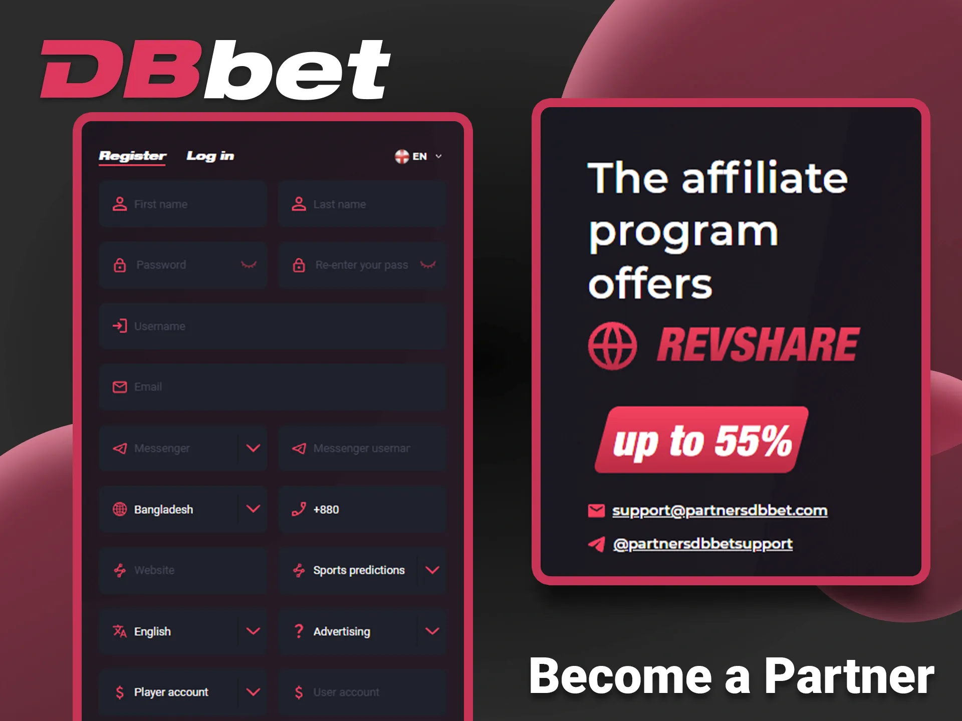 Step-by-step guide to joining the official DBbet affiliate program.