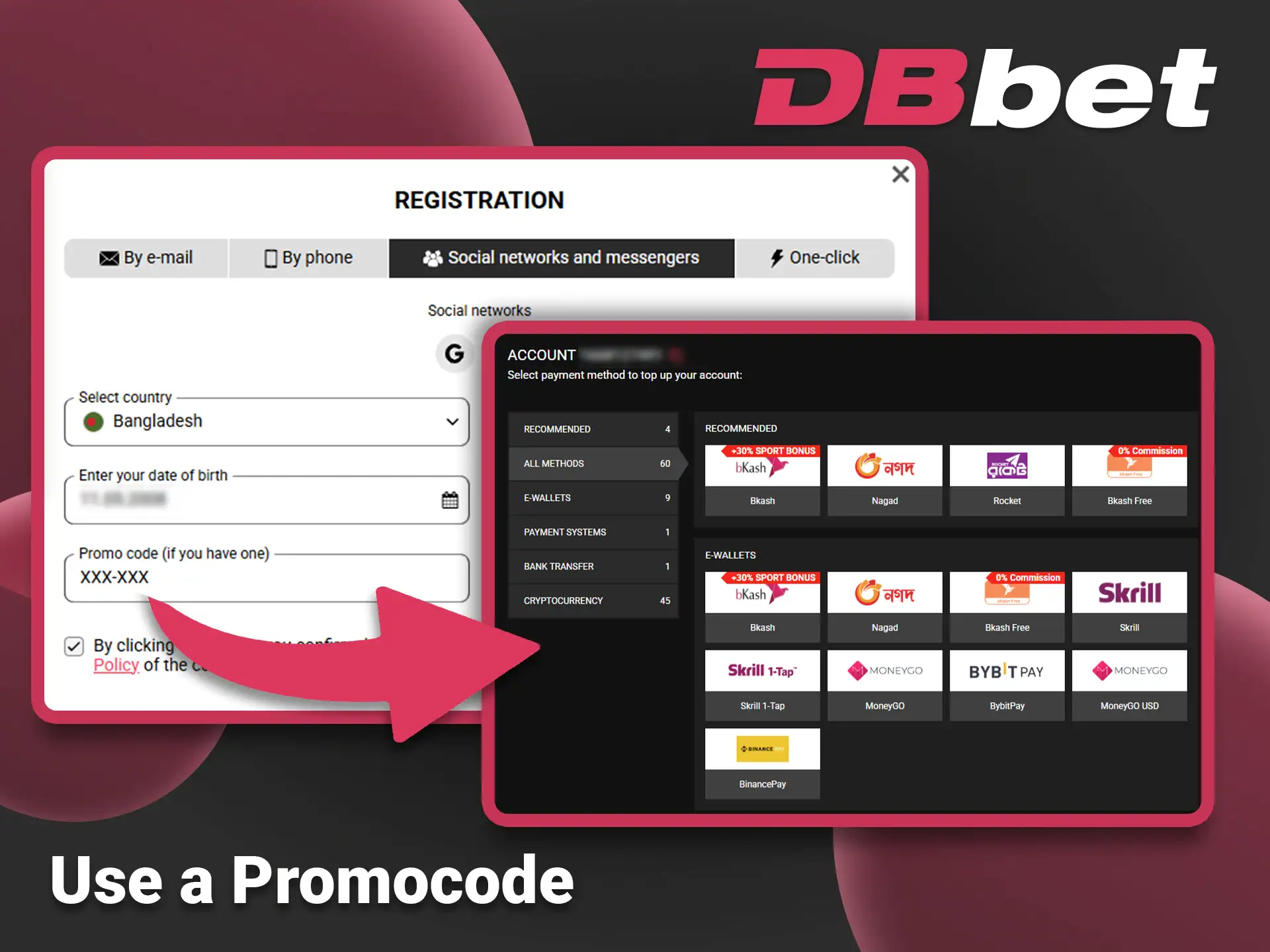 Activate a DBbet promo code to boost your first deposit.
