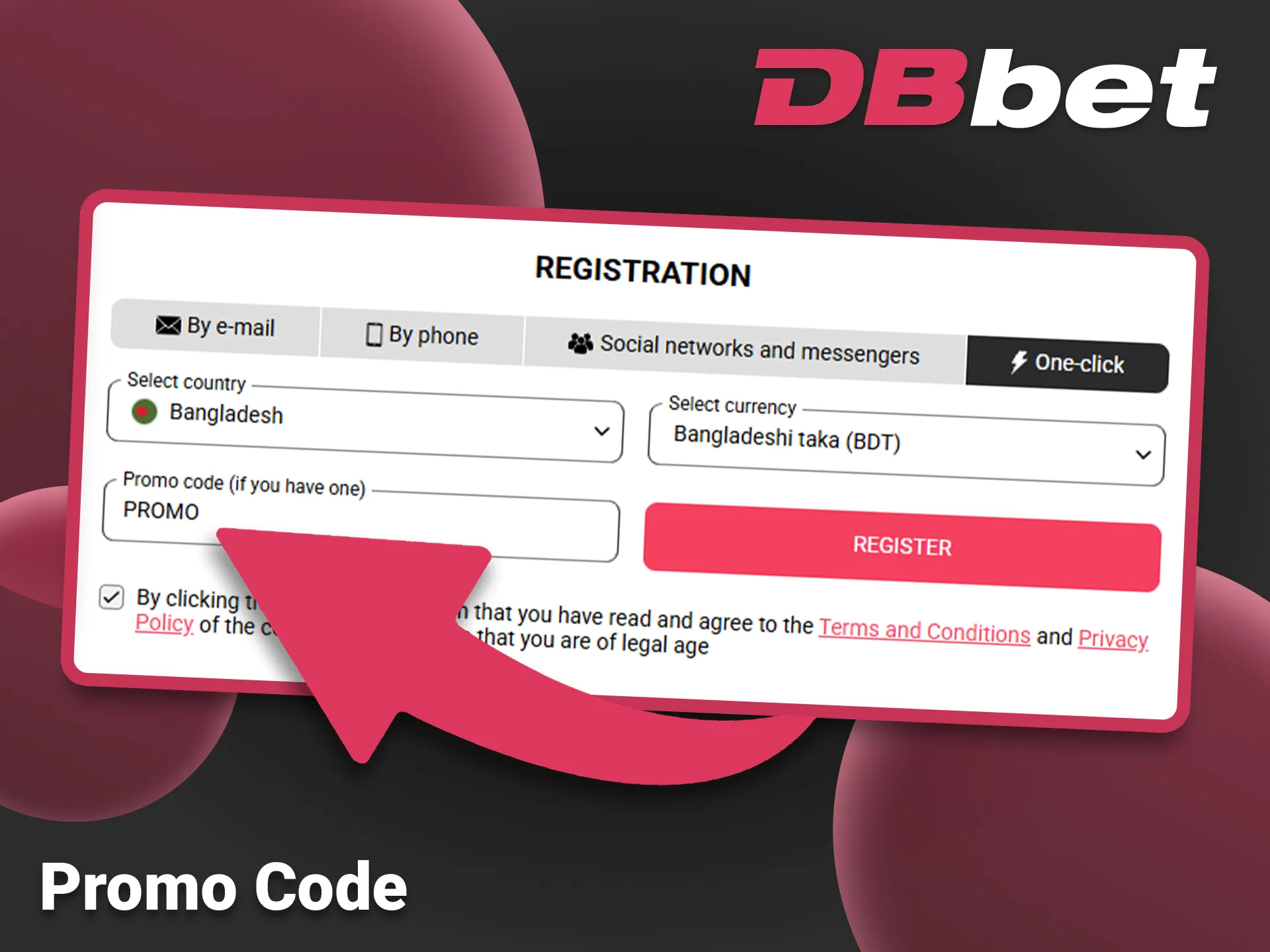Use the exclusive promo code for extra rewards on DBbet.